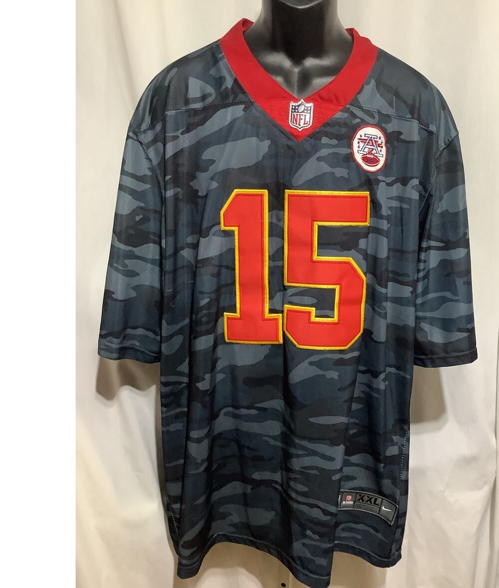 Patrick Mahomes Kansas City Chiefs Jersey Mens XXL Black Grey Camo Nike Stitched
